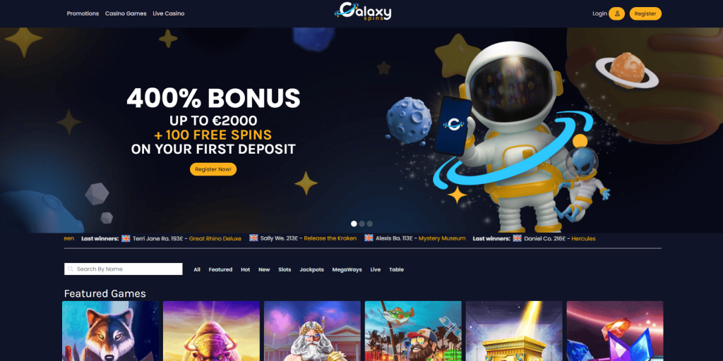 Galaxy Spins Casino screenshot