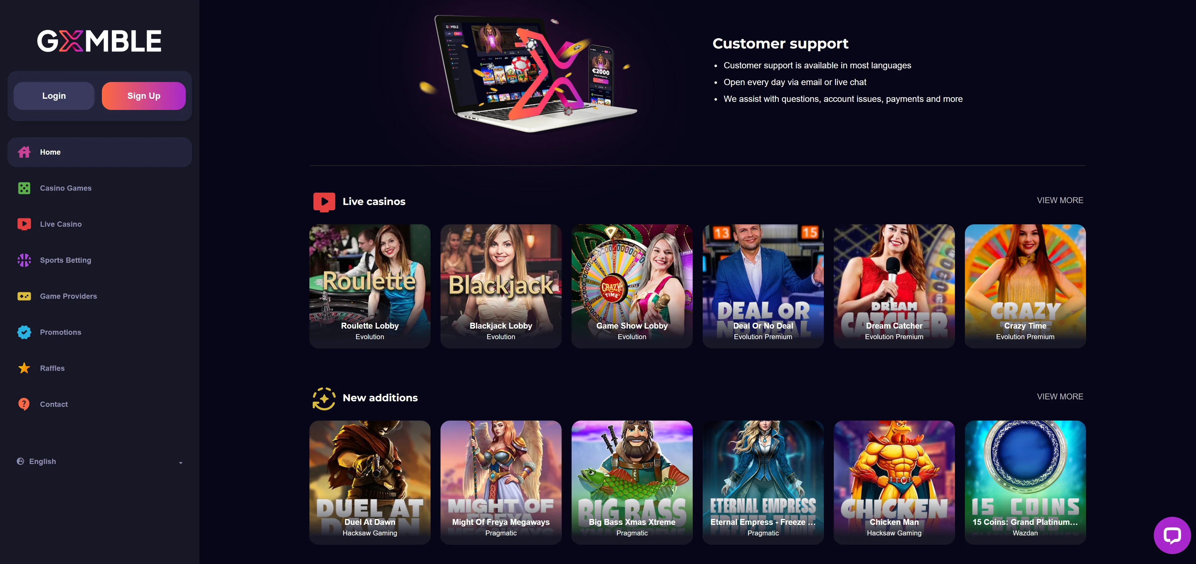 Gxmble Casino Games Screenshot